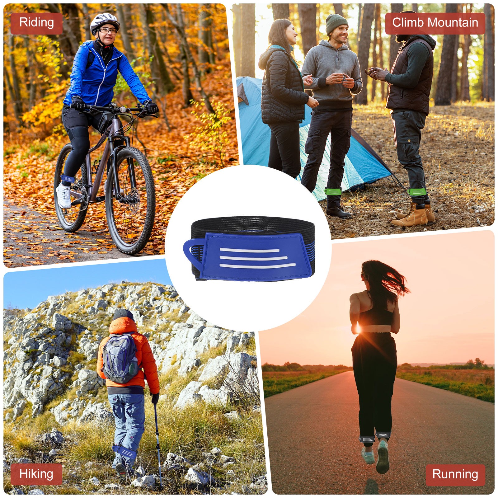 Bike Leg Band [2PCS] – Cycling Safety Straps – [Blue]
