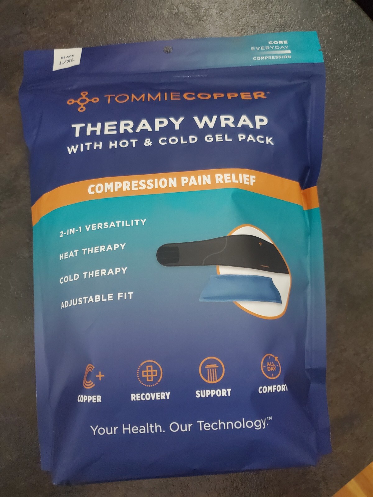 Tommie Copper Therapy Wrap Compression Pain Relief Size L/XL ( 34-40) Sealed