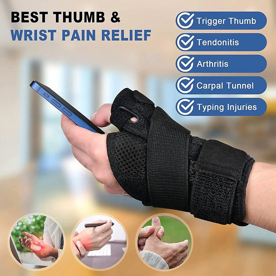 Aolikes 1pcs Flexible Splint Wrist Thumb Support Brace for Tendonitis Arthritis
