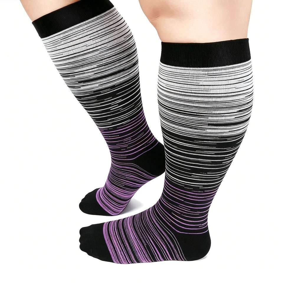 1/2/3 Pair Plus Sized Compression Sock For Men & Women Wide Ankle & Calf XXL-4XL