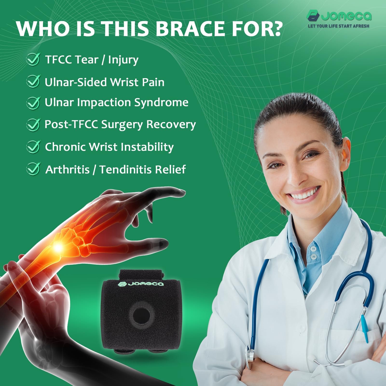 TFCC Wrist Brace for TFCC Tear for Right and Left Hands Built-in O-Shaped Pad…