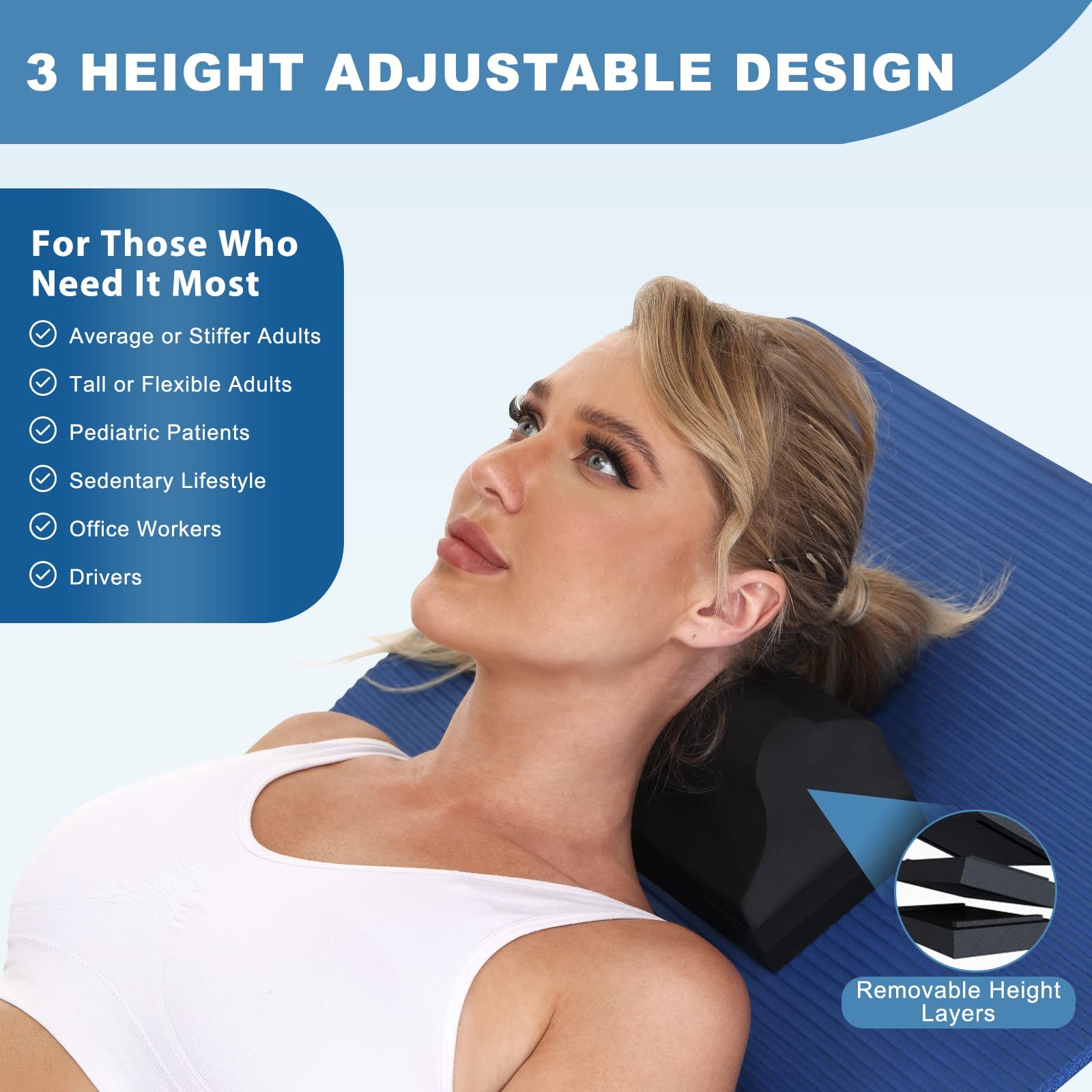 WANYIDA Neck Stretcher Chiropractic Pillows for Neck Pain Relief, Cervical Tr…