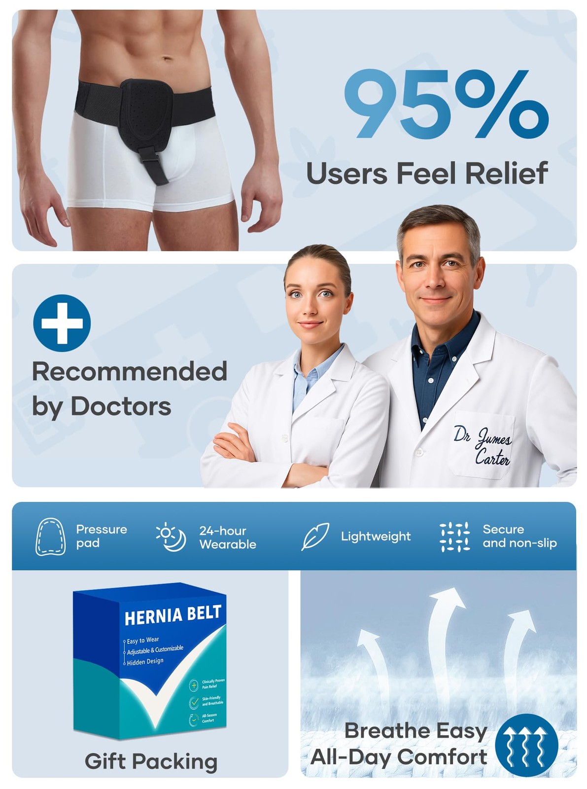 Hernia Belts for Men Inguinal Hernia Belt for Women Inguinal Hernia Support f…