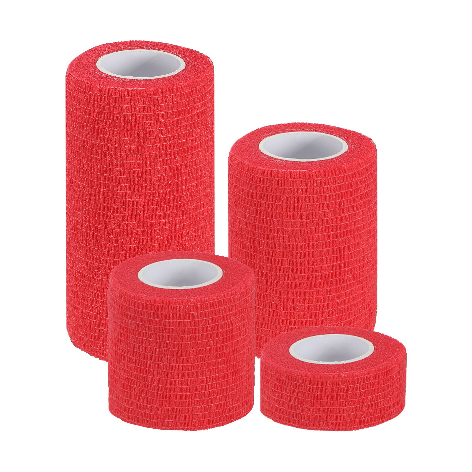 1″/2″/3″/4″ 4 Pcs 5 Yard Self Adhesive Bandage Wrap Self Tape Red