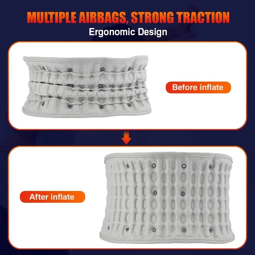 Decompression Inflatable Air Traction Lower Back Belt Sprain Waist Pain Relief