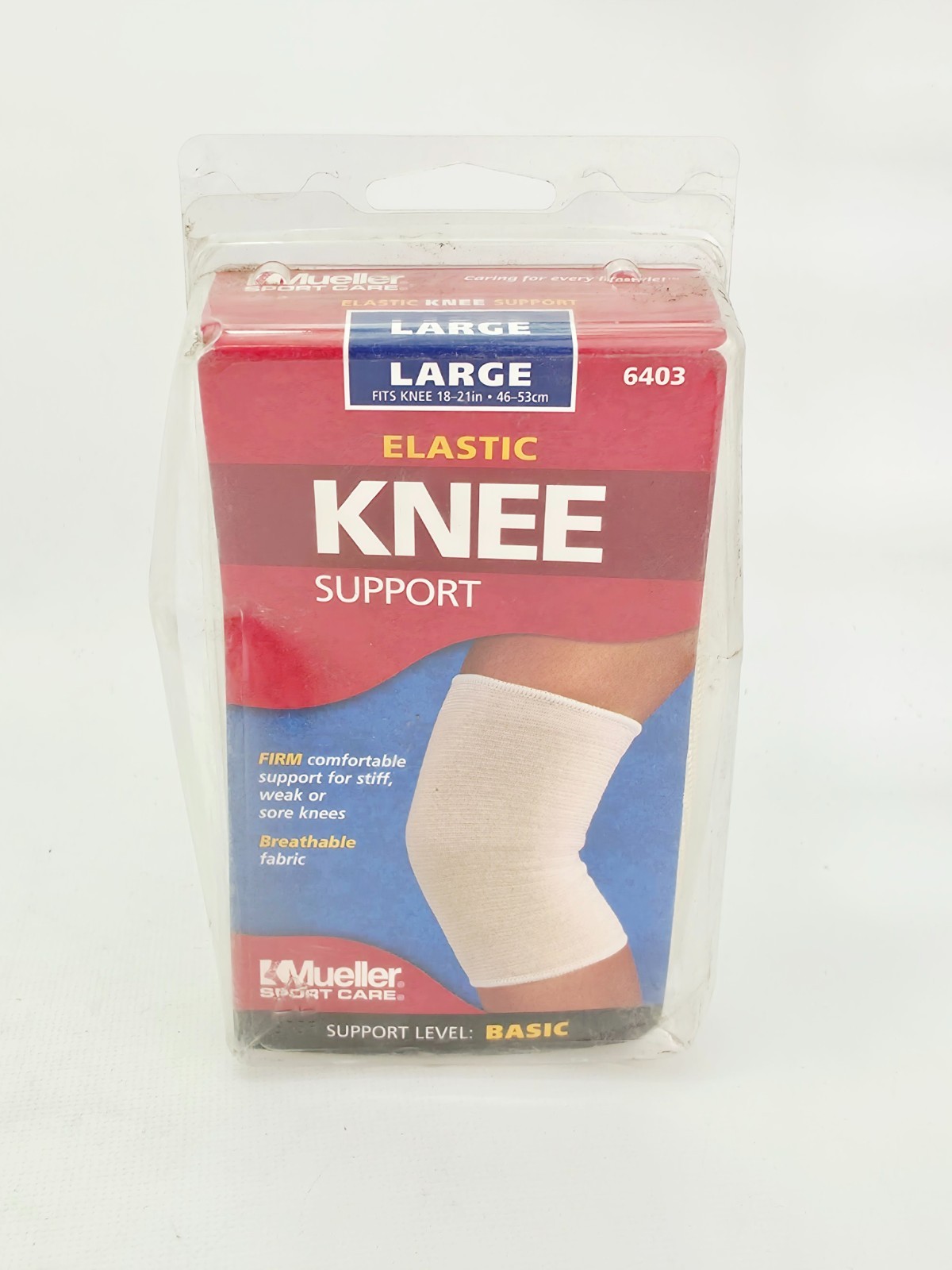 Mueller Elastic Knee Support Large 6403 Basic Firm Breathable 1ct