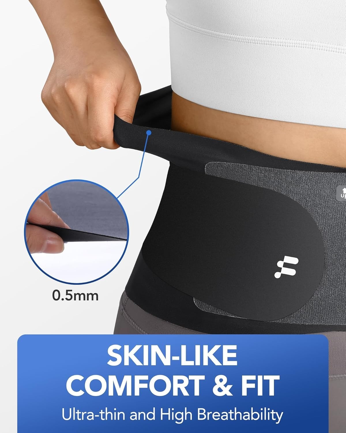 Ultra Thin Back Brace with Lumbar Pad, Seamless Yoga Fabric, Lightweight Support