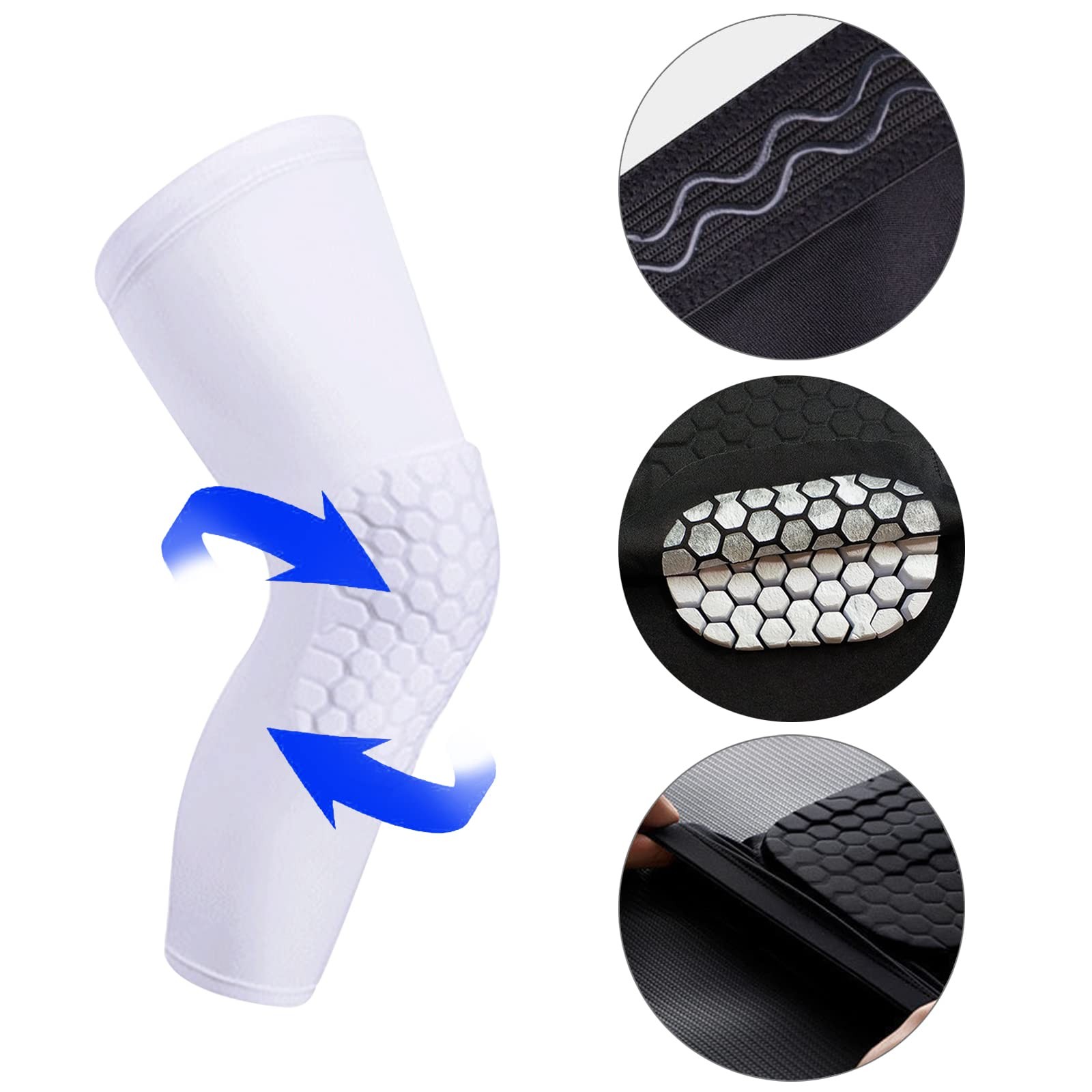 Compression Knee Pads Leg Sleeve, Hex Knee Pads for Basketball Honeycomb Anti…