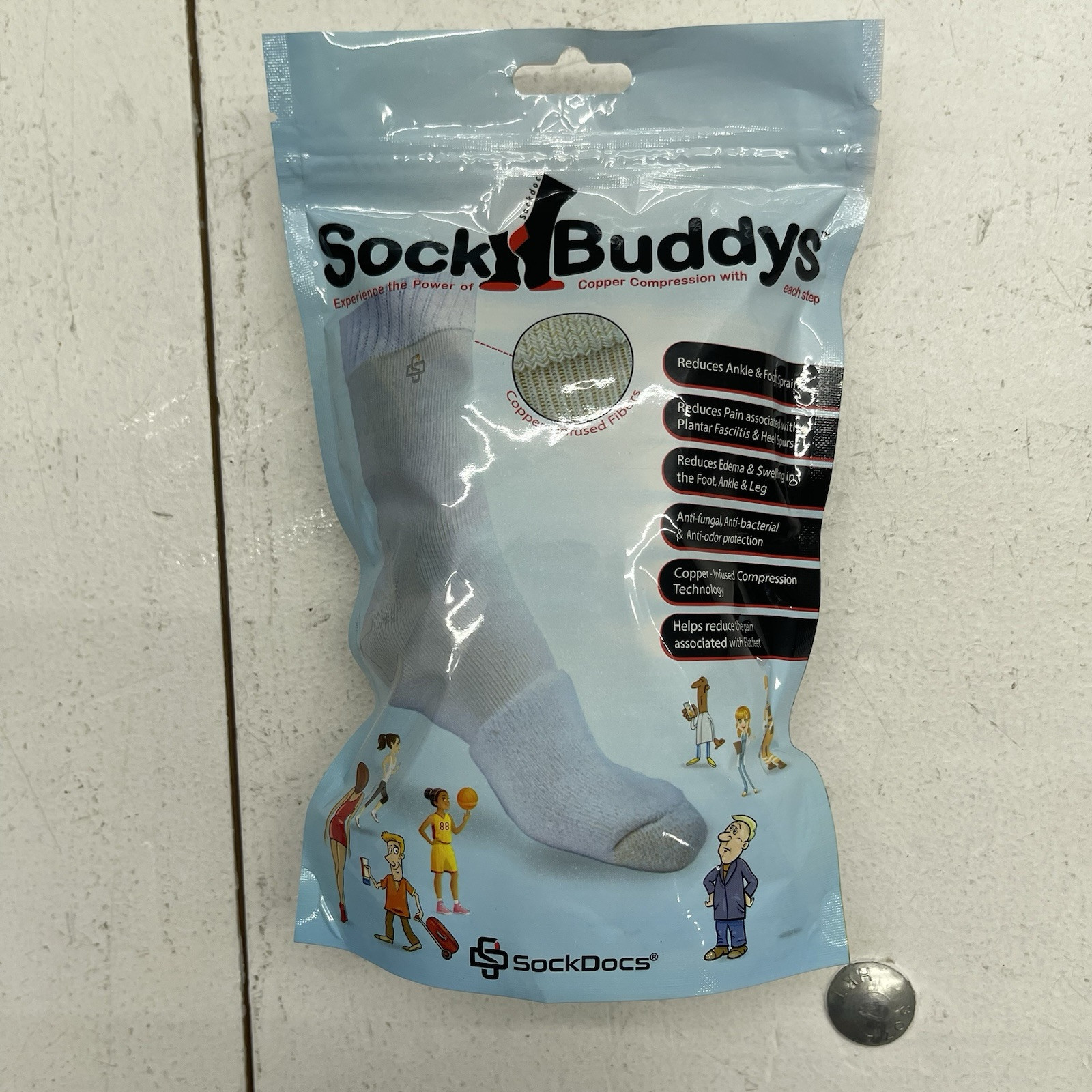 Sock Buddy’s Black Copper Compression Plantar Fasciitis Socks Unisex Adults OS