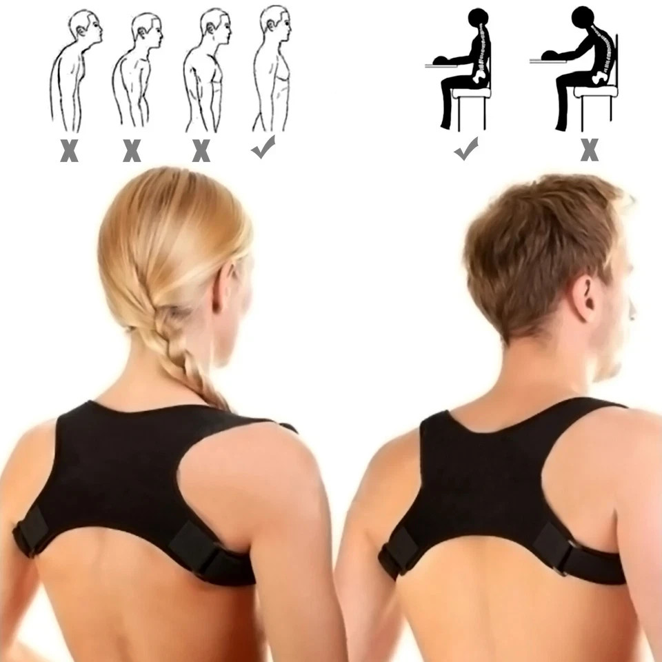 **Adjustable Posture Corrector Back Support Belt – Breathable Ergonomic Brace fo