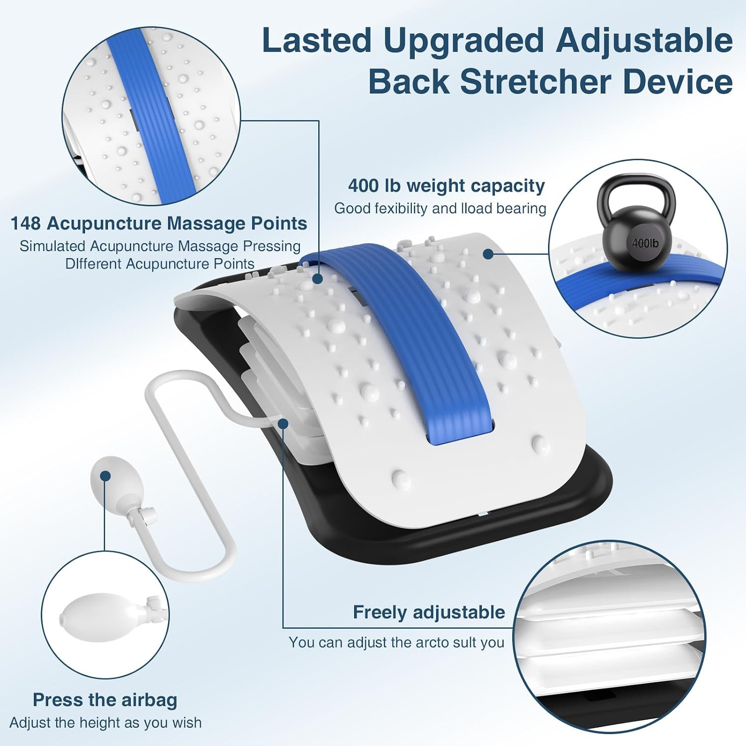 Back Stretcher for Lower Back Pain Relief,Adjustable Inversion Lumbar Traction D