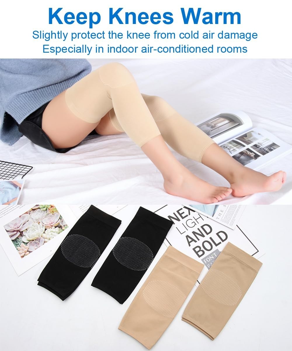 1 Pair Knee Compression Sleeves for Women & Men, Lightweight Thin Knee Sleeves f