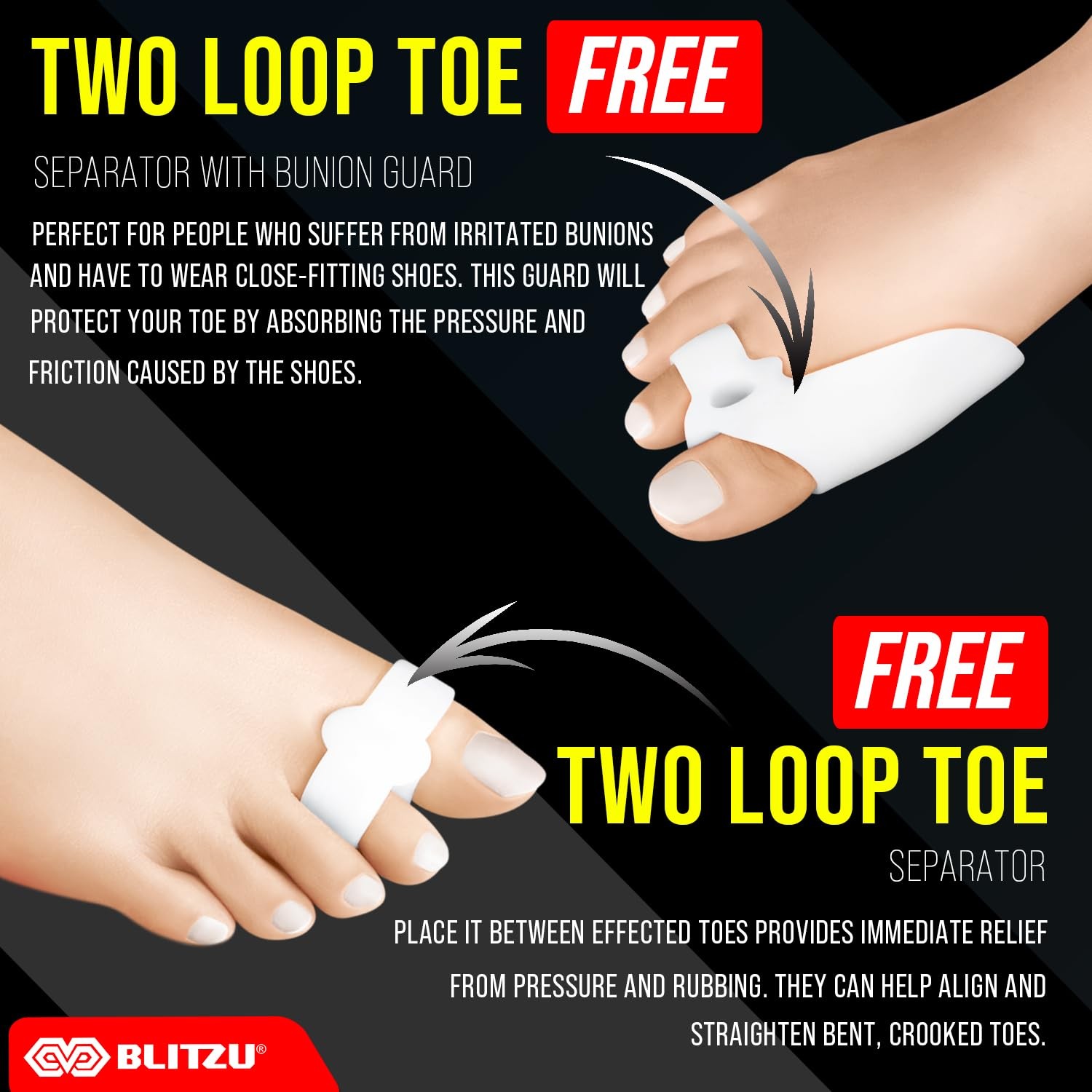 2 Pack Adjustable Bunion Corrector for Women & Men, Orthopedic Splint…