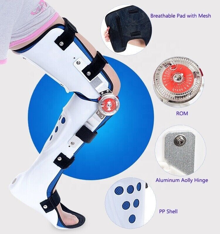 Adjustable orthopedic KAFO Knee Ankle Foot Support Brace Universal-unisex