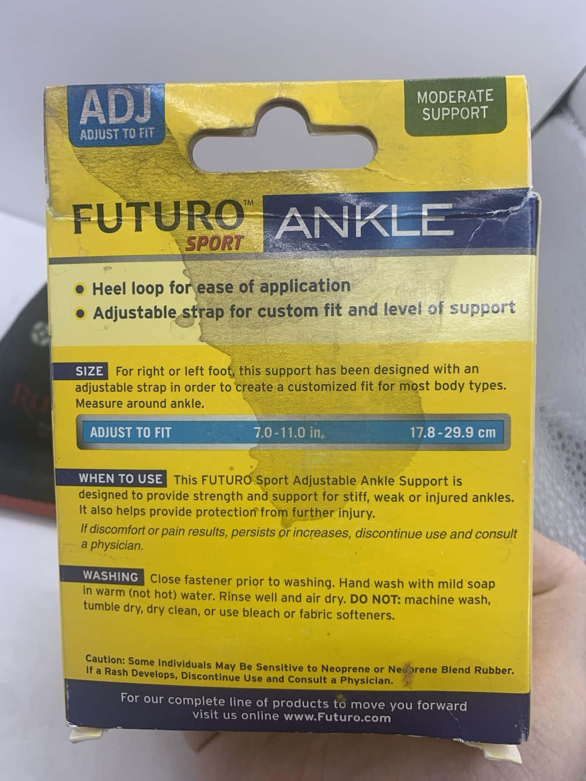 Futuro Sport Open Box 09037 Adjustable To Fit Ankle Moderate Support YR