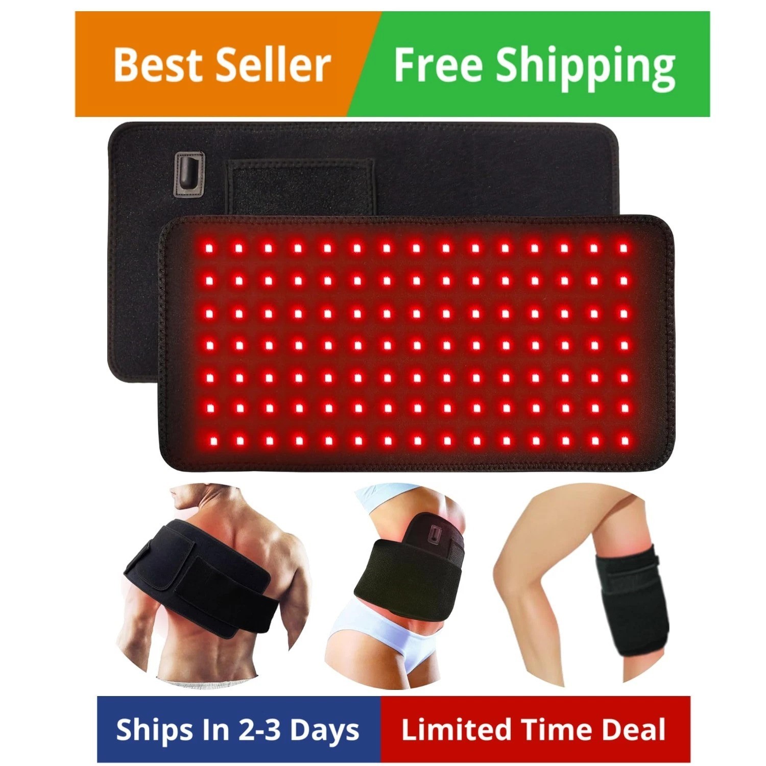 Red Light Therapy Pad for Body Back Knee Shoulder Hands Feet Portable 660nm 8…