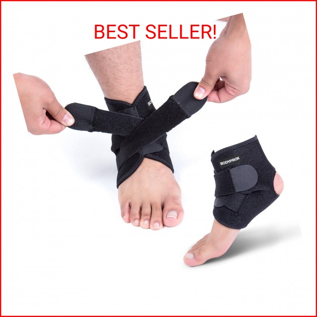 Bodyprox Ankle Support Brace, Breathable Neoprene Sleeve, Adjustable Wrap!