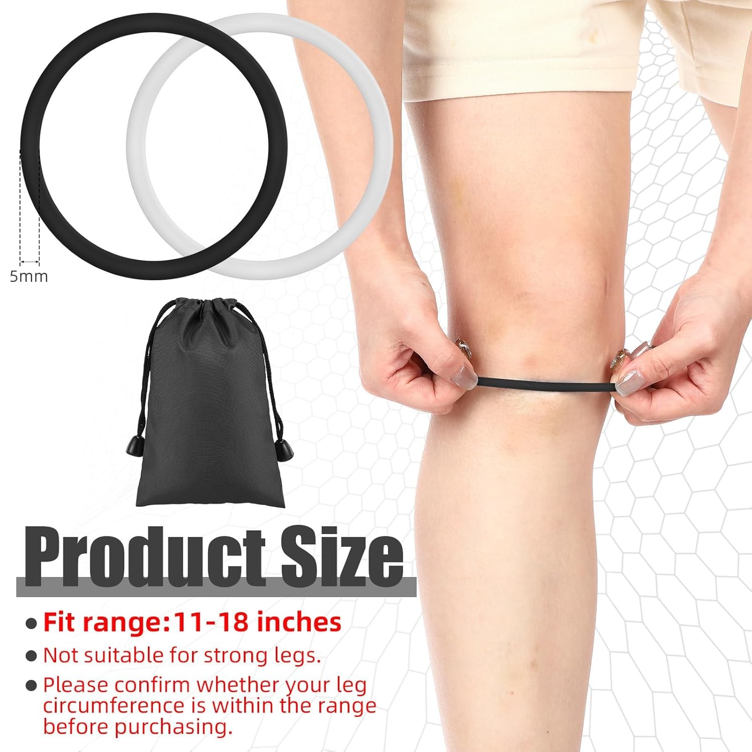 2PC Flex Wrap Silicone Patellar Tendon Support Strap Adjustable Knee Brace Strap