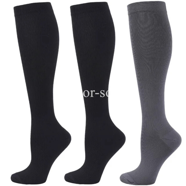 3 Pair Compression Socks unisex anti Fatigue Pain Relief 20-30 Mm hg