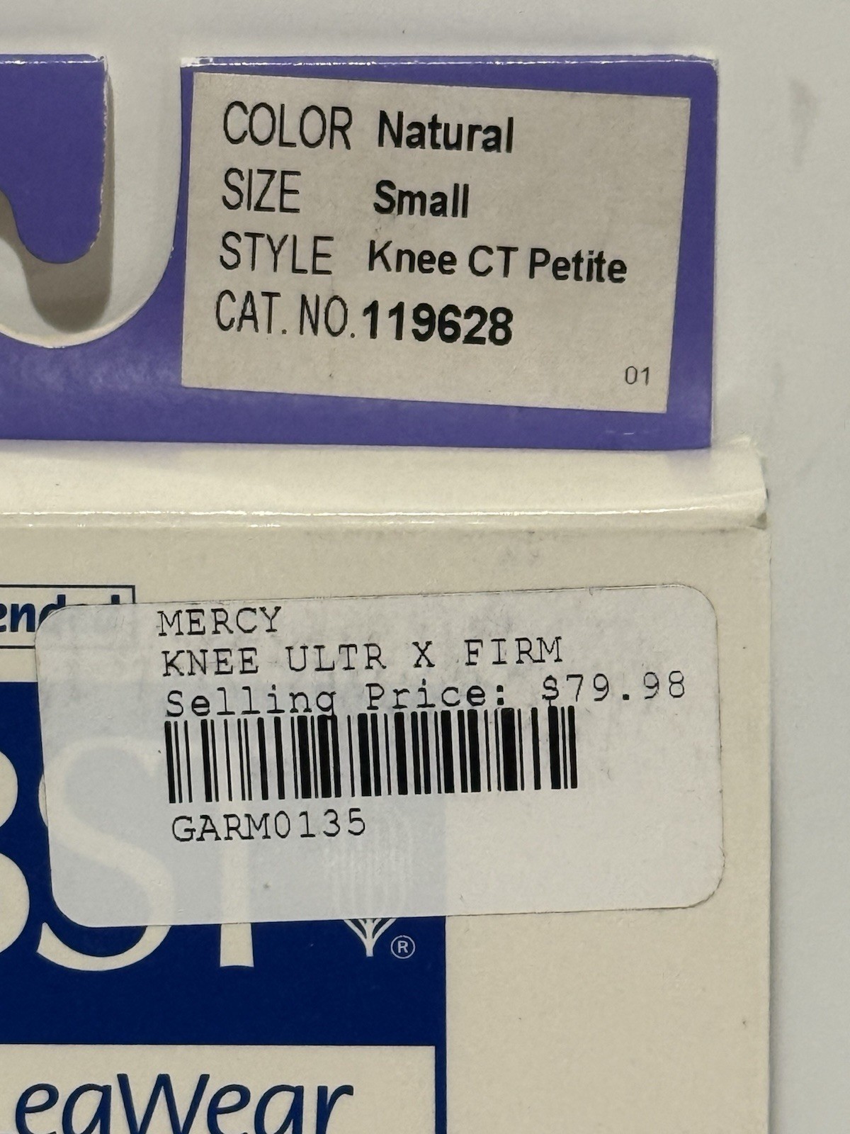 JOBST EXTRA FIRM KNEE 30-40 CLOSED TOE KNEE HIGH STOCKINGS 119628 NATURAL SHEER