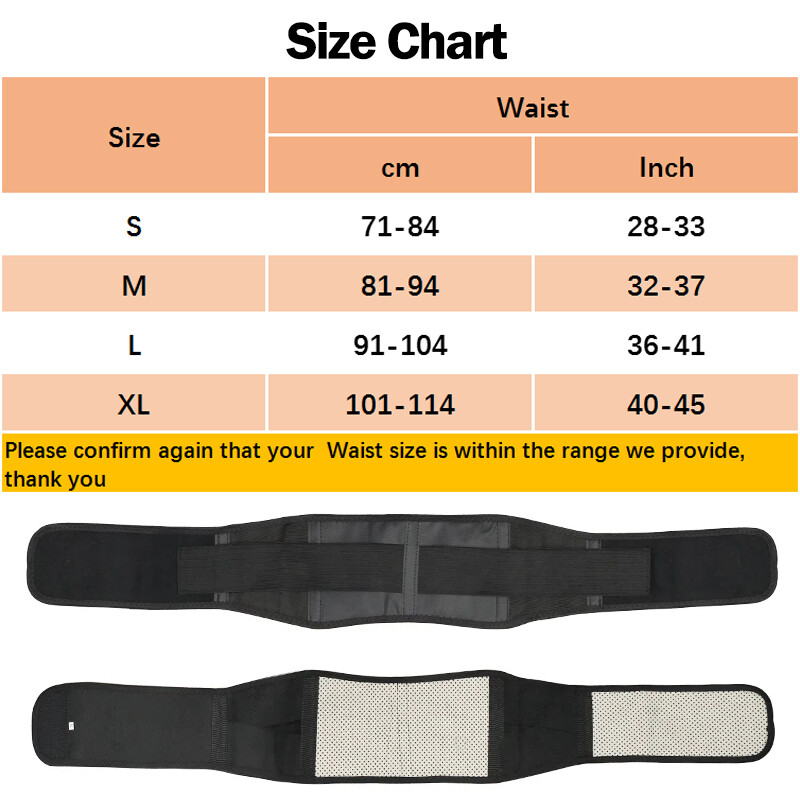 Men Women Heating Belt Lower Back Lumbar Brace Support Pain Relief Therapy Band