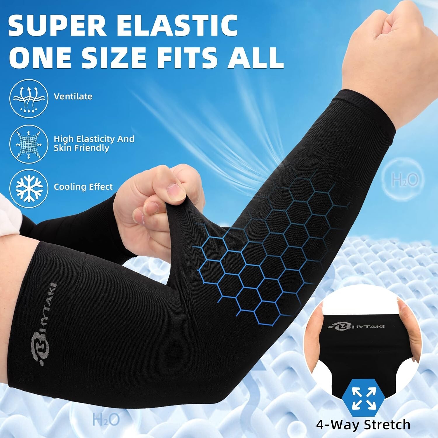 UV Sun Protection Arm Sleeves UPF 50 Cooling Compression Sleeves