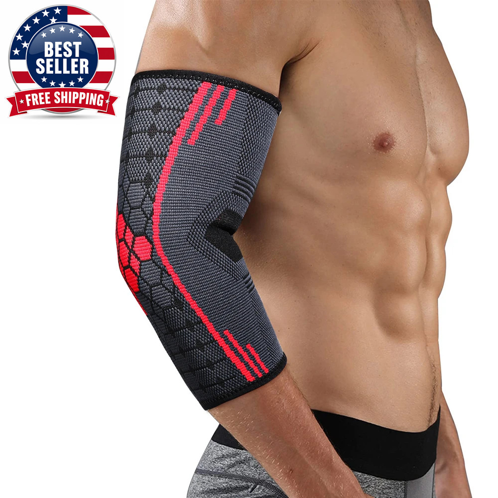 1PC Elbow Compression Sleeves for Tennis and Golfer’S Elbow, Breathable Elastic