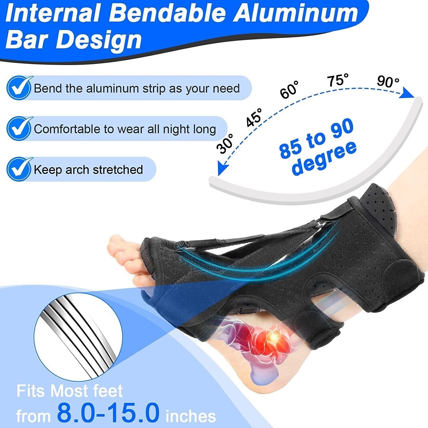 2 Pack Plantar Fasciitis Night Splint Upgrade Foot Brace Plantar Fasciitis Relie