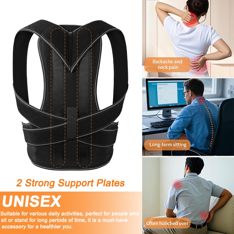 Adjustable Posture Corrector Low Back Support Shoulder Brace Belt For Women Mens