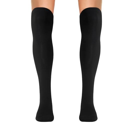 Knee High Socks for Women and Men Baseball Soccer Costume One Size Black