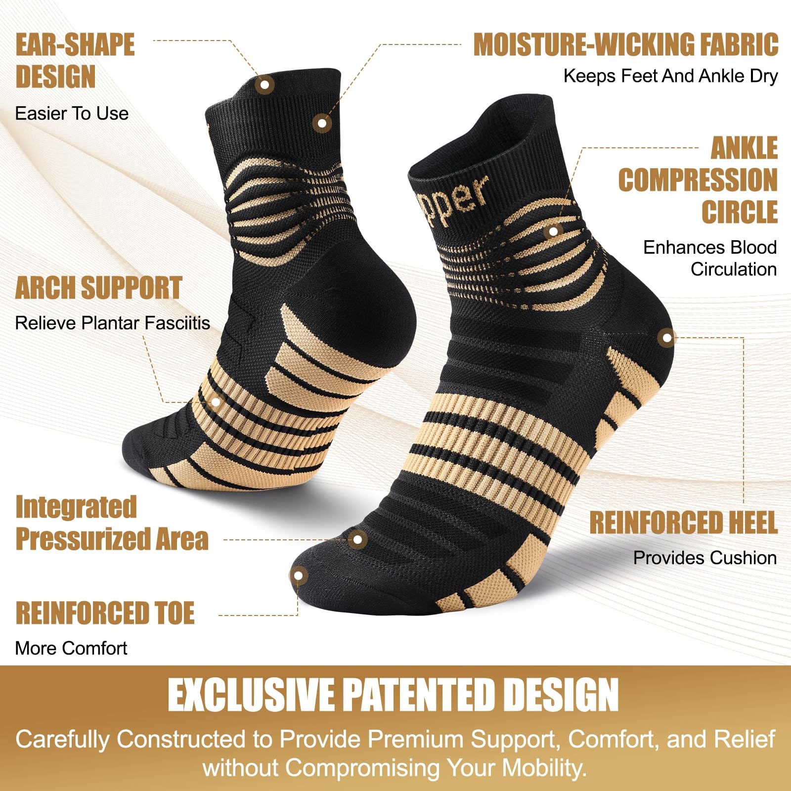 Copper Compression Socks, Medical Ankle Support Socks for Injury Recovery & P…