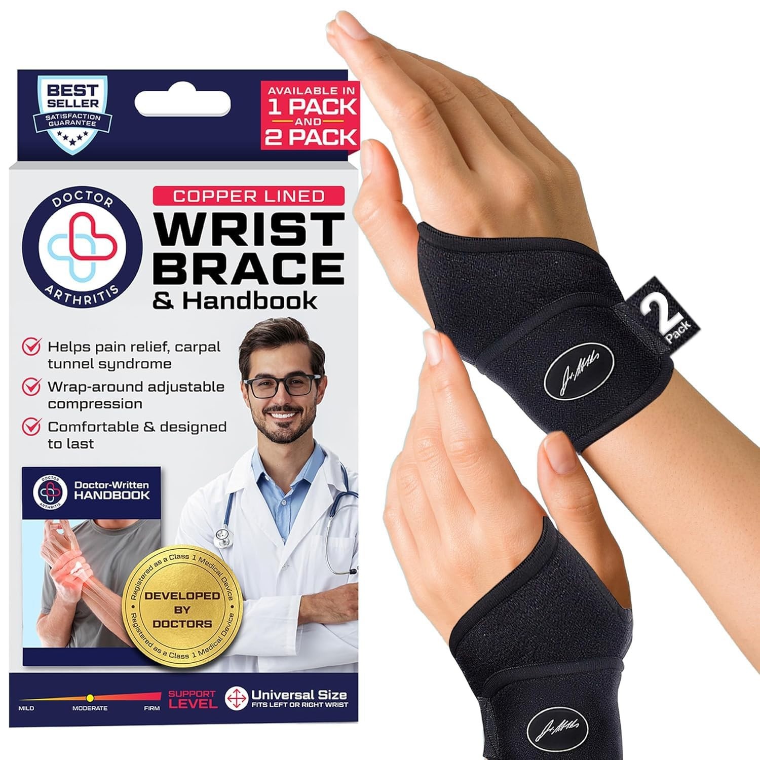 Durable Neoprene Wrist Brace – Adjustable for Carpal Tunnel & Fitness Activities