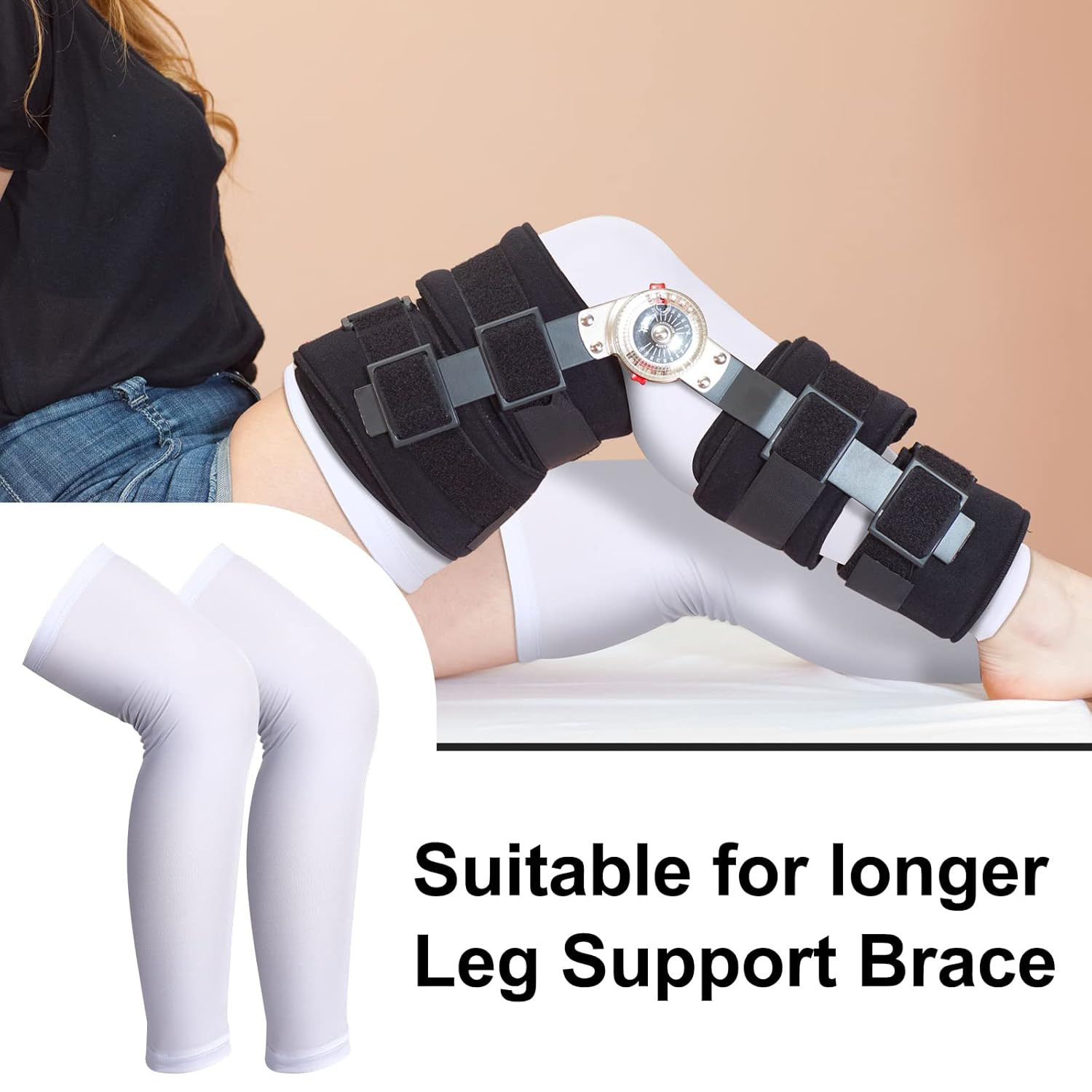 Sosation 8 Pcs Knee Brace Undersleeve Knee Sleeve for under Brace Closed Patella