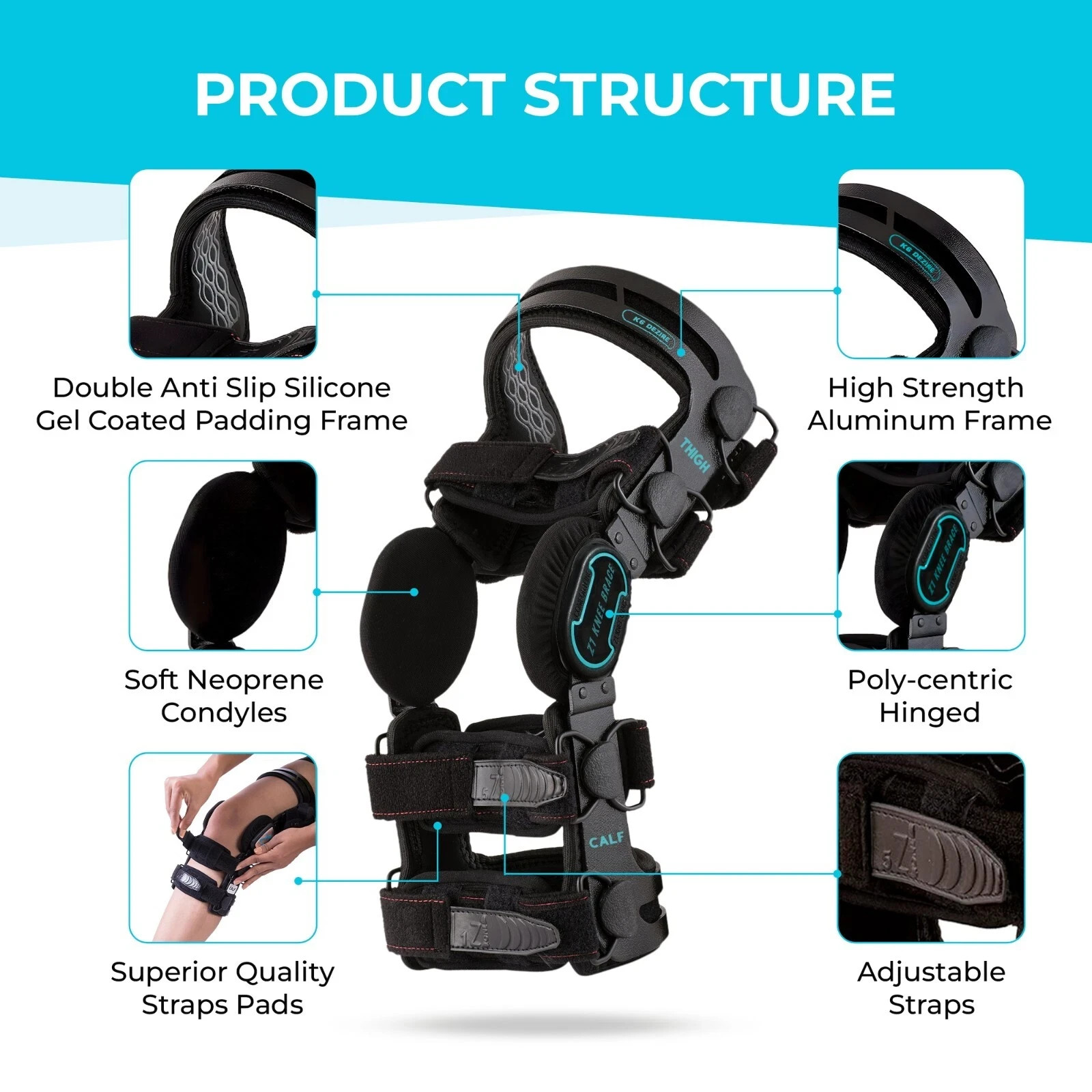 Zl K6 SZ Sl Hinged Unloader Metal Knee Brace for Men and Women – Knee Support