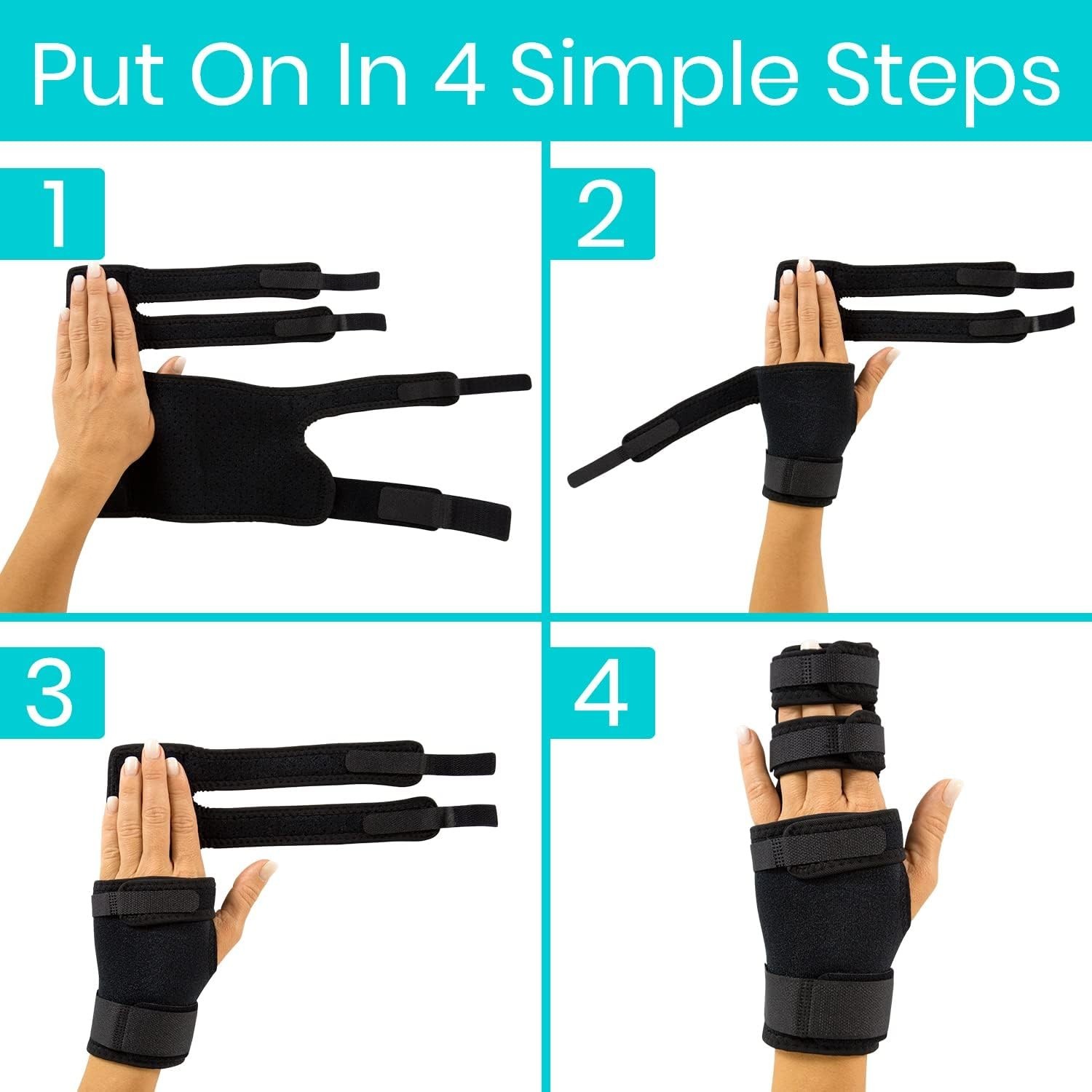 Trigger Finger Splint – 2 Finger Brace for Middle, Index, Pinky, or Ring Fing…
