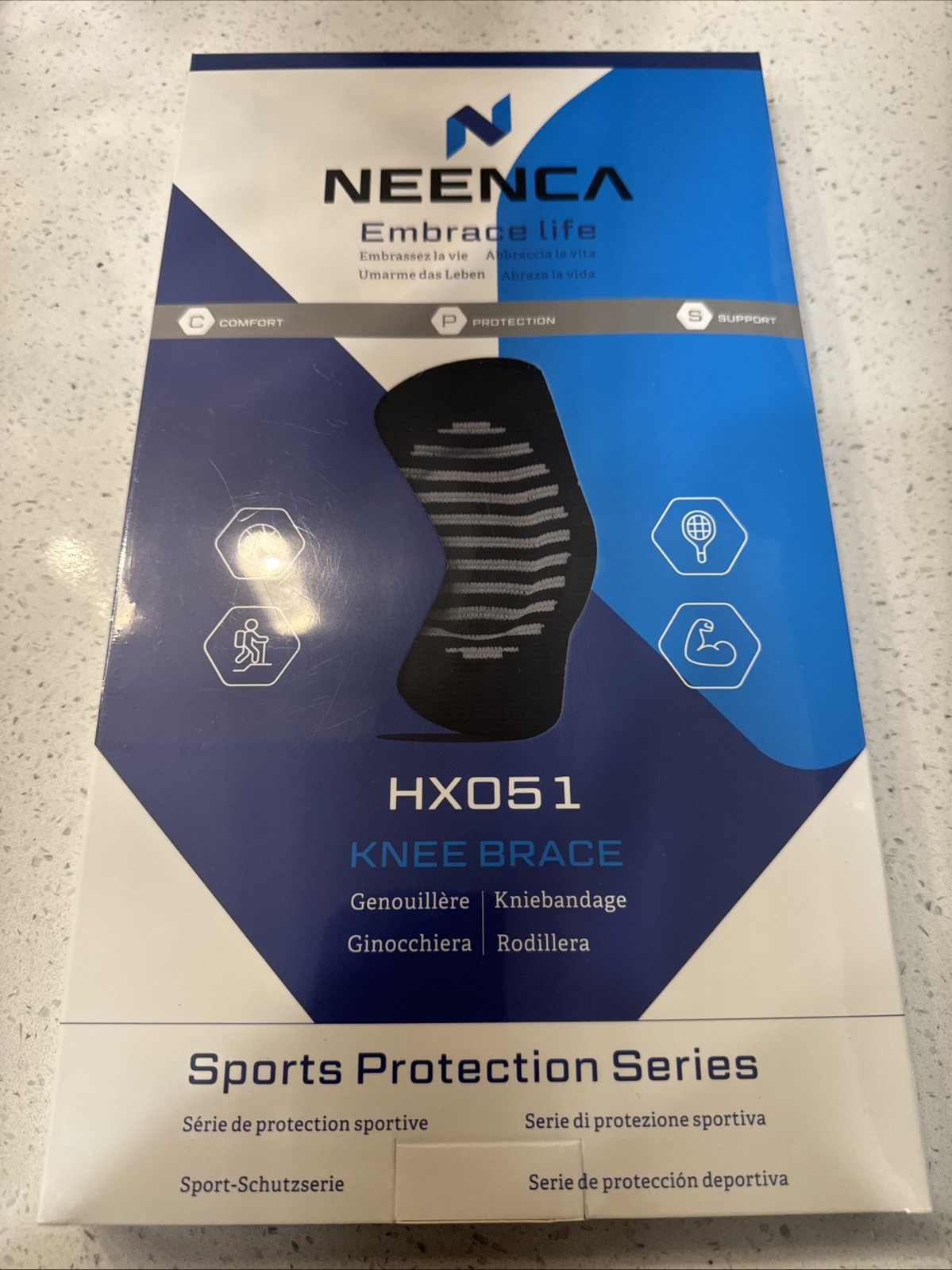 Neenca HX051 Knee Brace Sports Protection Series Pain Relief Black Size S
