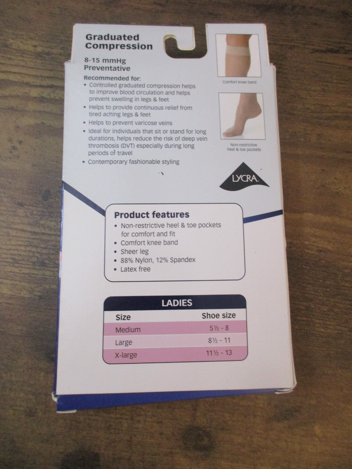 3 PAIRS Black Size S Knee High 8-15 mmHG Preventative Compression Socks