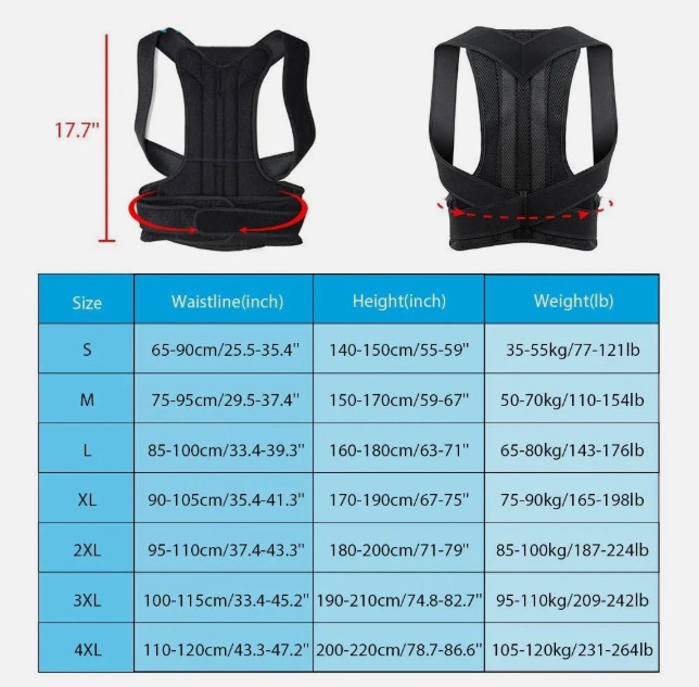 Adjustable Posture Corrector Low Back Support Shoulder Brace Belt for Men Wo