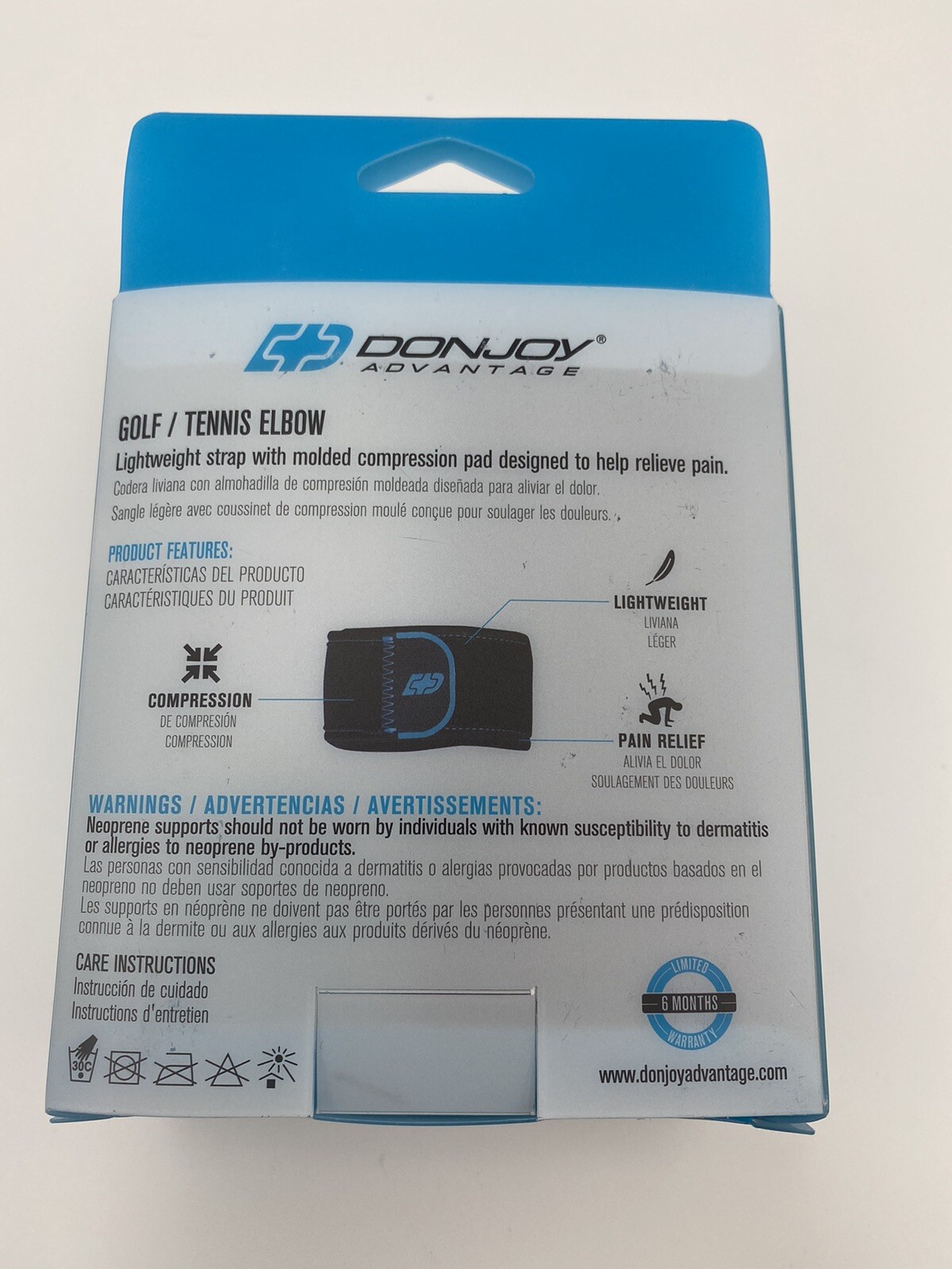 DonJoy Advantage Golf Tennis Elbow Strap Moderate Compression Pad Black