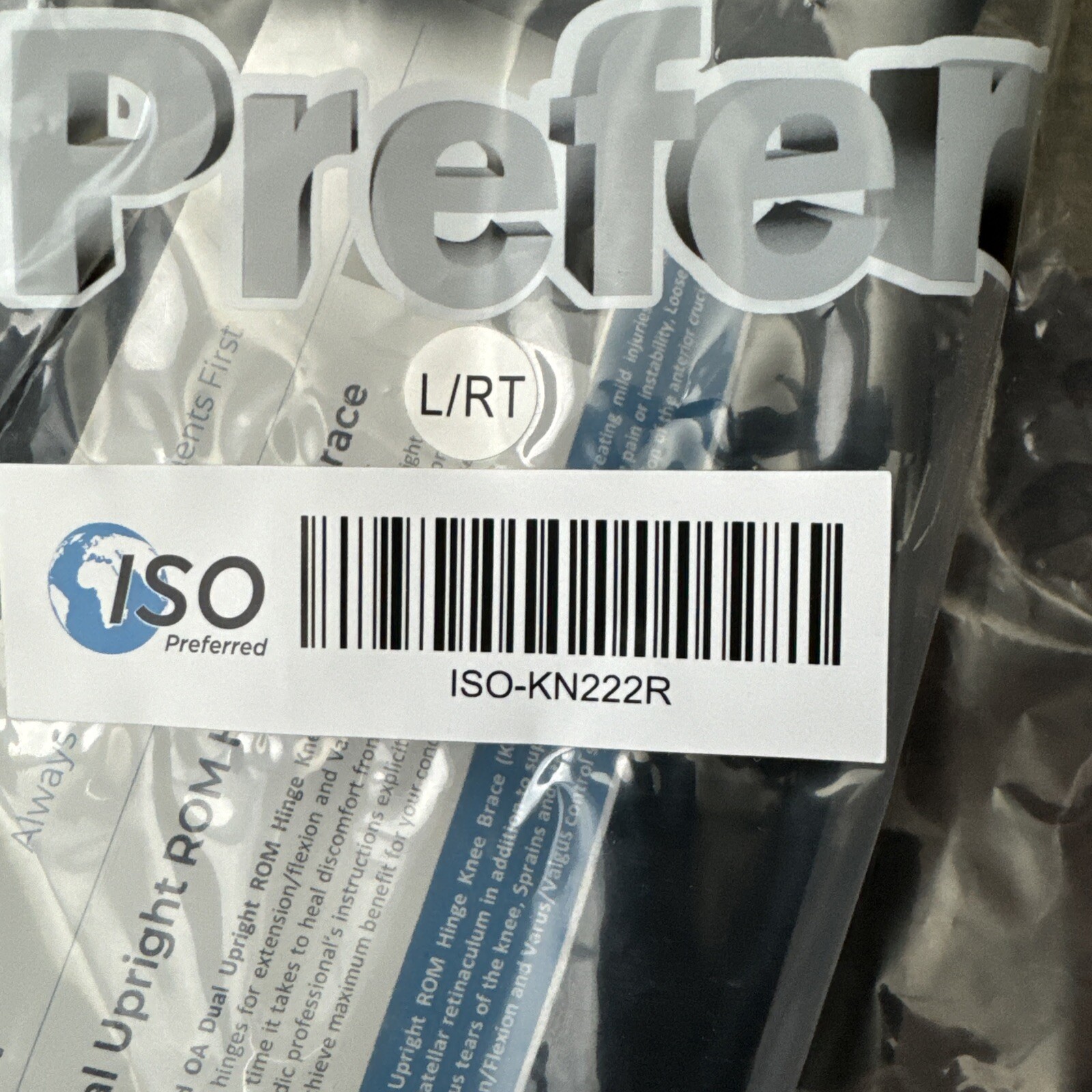 ISO Preferred Large Left OA Dual Upright ROM Hinge Knee Brace ISO-KN222L NEW top