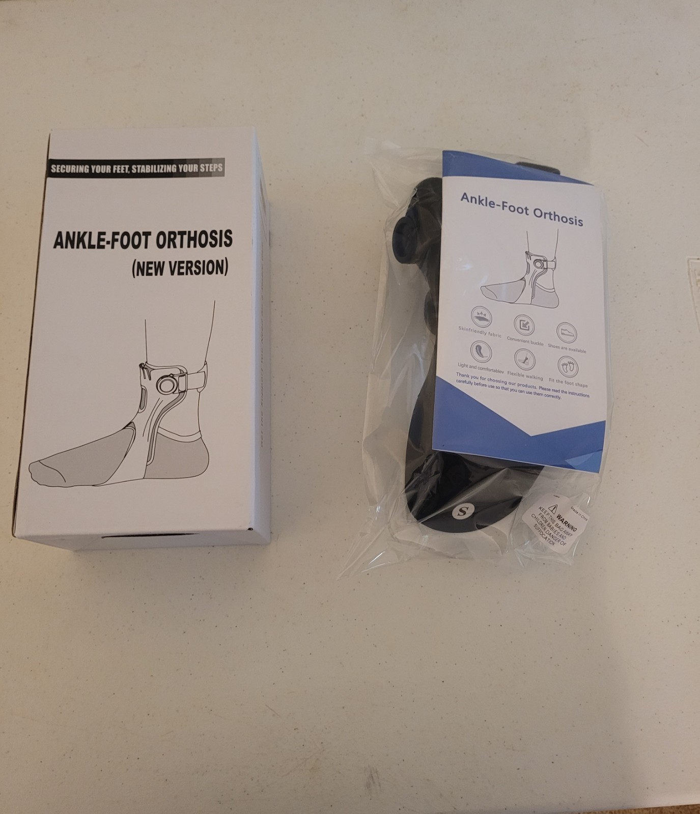 Ankle-Foot Orthosis (New Version) Right Foot Size Small
