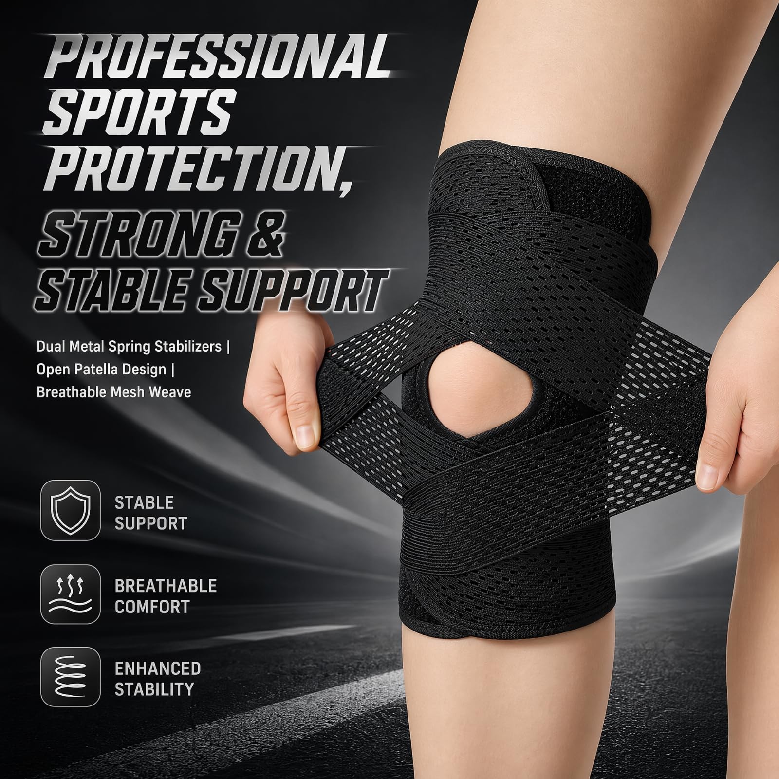 Compression Knee Sleeve, Non-Slip Knee Brace for Weightlifting, Squats, Runni…