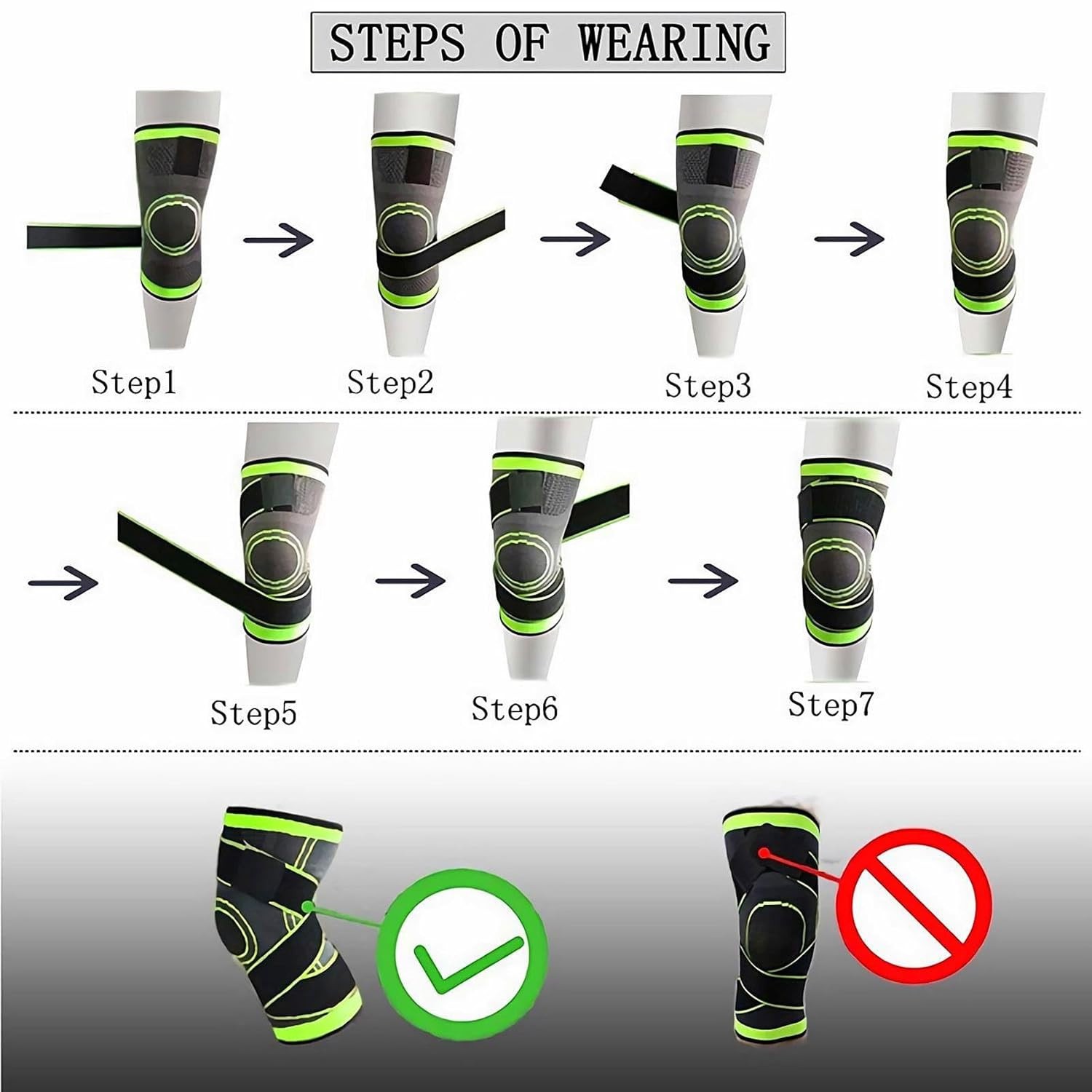 Knee Support Wrap Compression Straps Adjustable Athletic Knee Brace Unisex 1pair