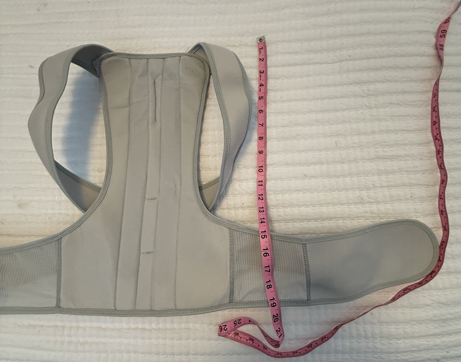 Posture Corrector Back Brace Size M Adjustable Shoulder Support Gray Neoprene
