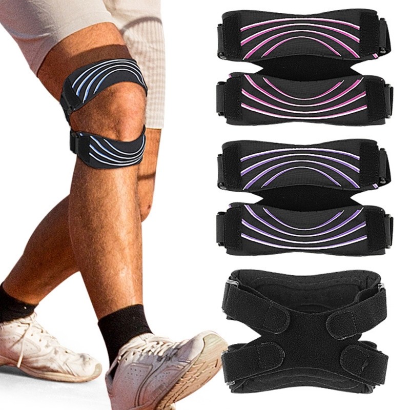 Silicone Padded Adjustable Patella Support Strap for Basketball Baseball Soccer