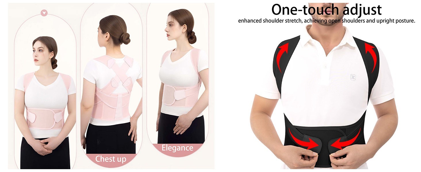 Back Brace Posture Corrector for Women and Men Upgraded Dynamic Traction Correct