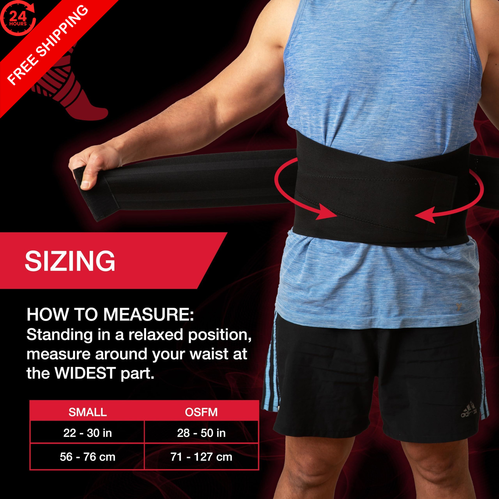 MUELLER Sports Medicine Adjustable Back Brace, Ideal for One Size, Black