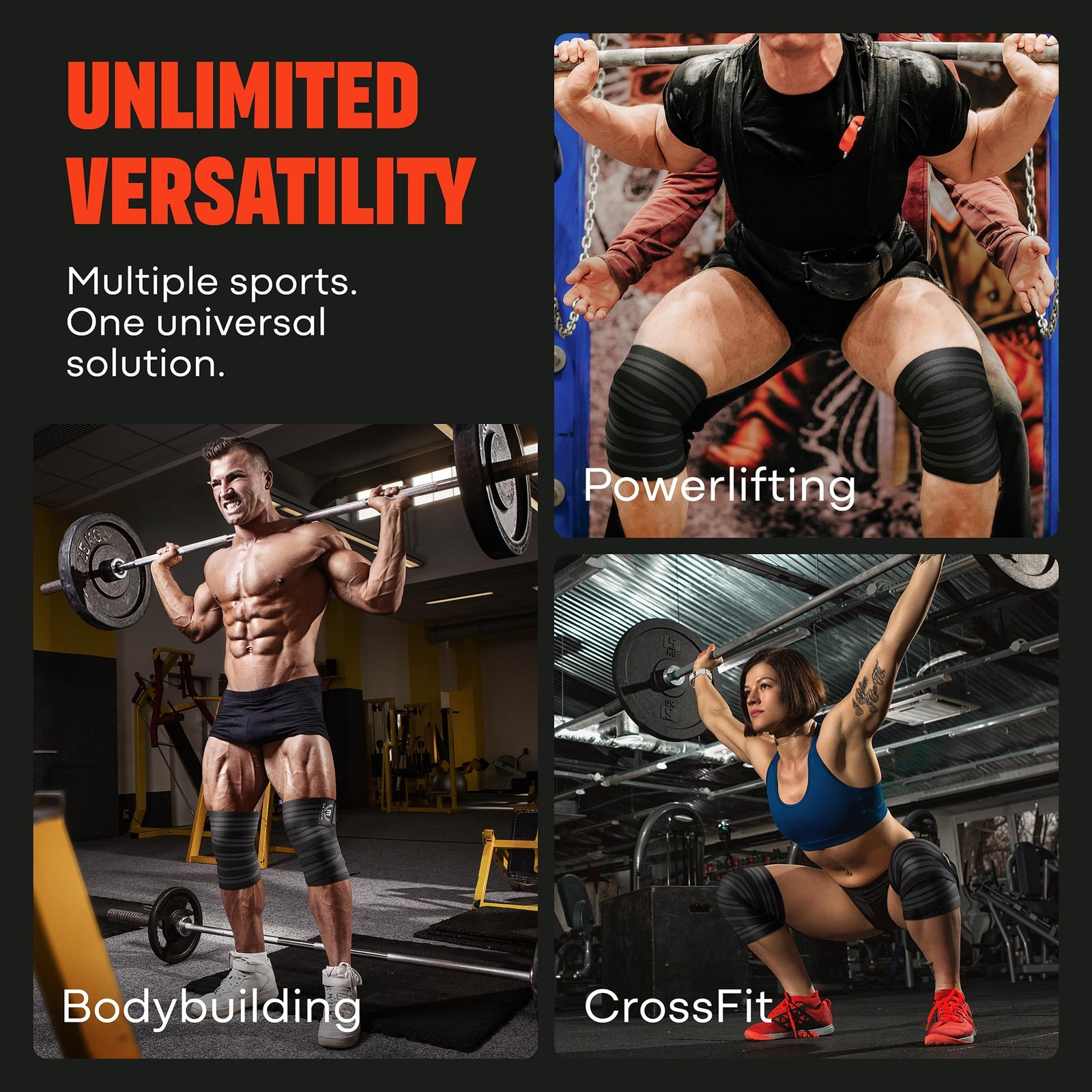 Knee Wraps (Pair) for Men & | Ideal for Cross Training, WODs, Gym Workouts, W…