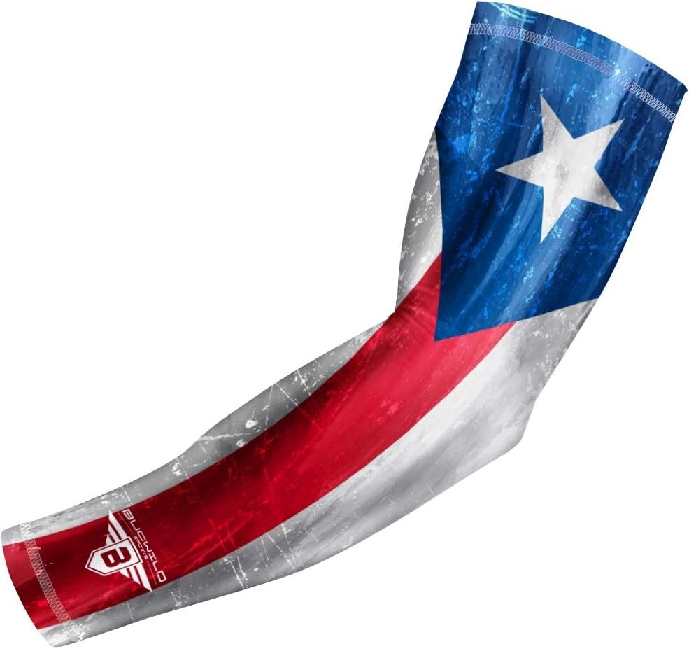 Durable Polyester Spandex Puerto Rico Flag Compression Arm Sleeve – Sports Ready