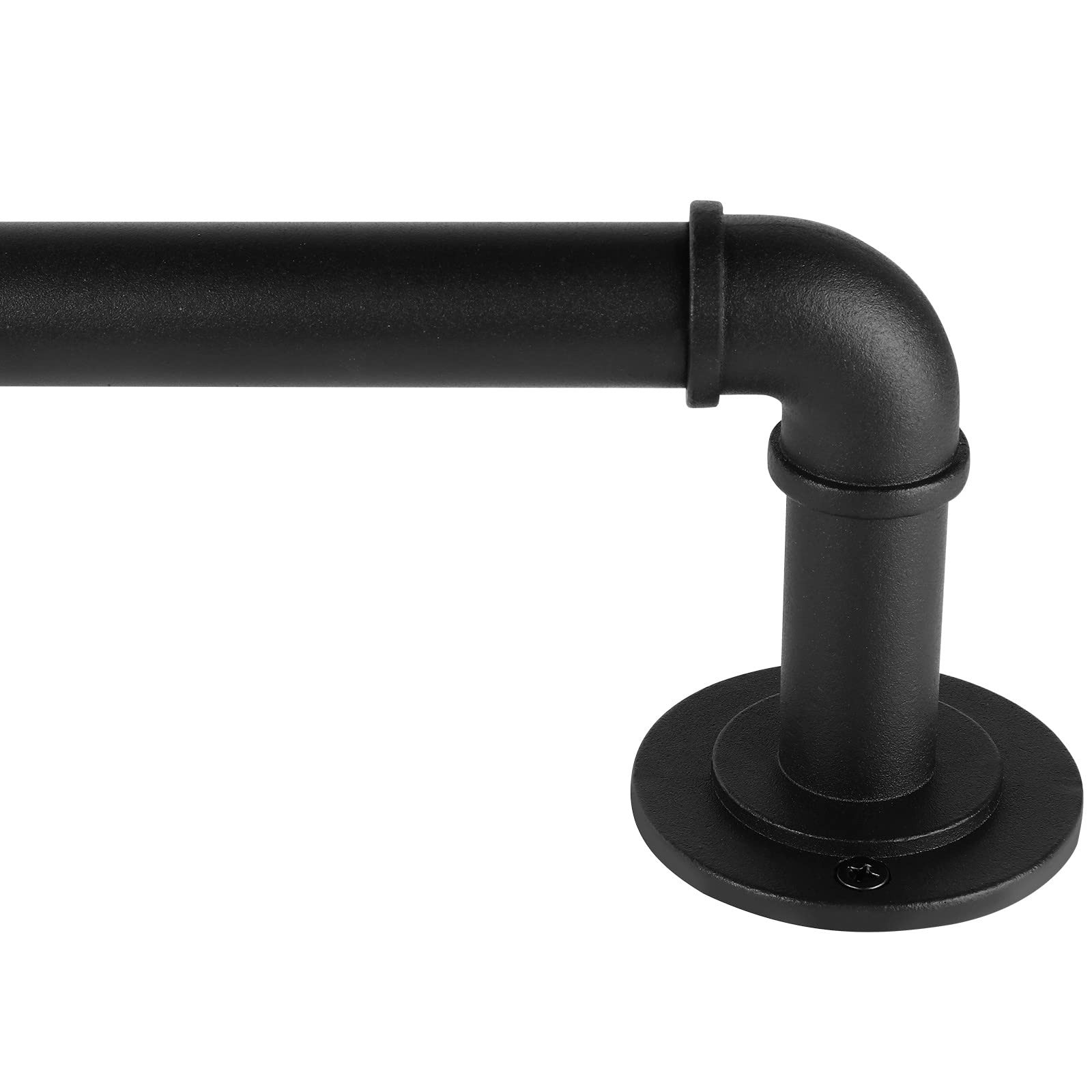 Industrial Curtain Rods for Windows 28 to 48 Inches, 33-45 INCH, Black